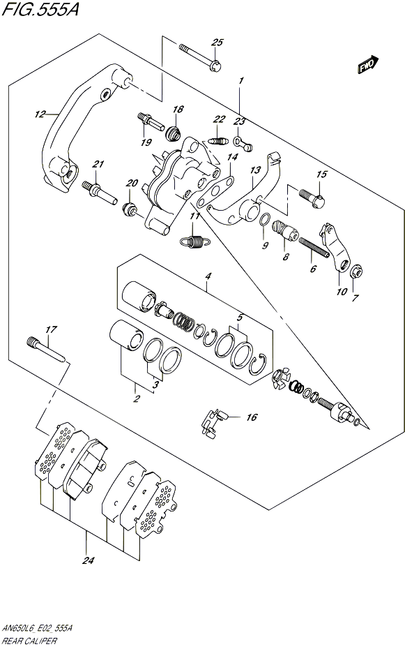 ETRIER DE FREIN ARRIERE POUR SUZUKI BURGMAN 650 2016 POUR BURGMAN 650 AN650 L6 