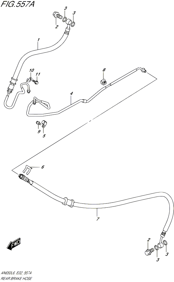 DURITE DE FREIN ARRIERE POUR SUZUKI BURGMAN 650 2016 POUR BURGMAN 650 AN650 L6 