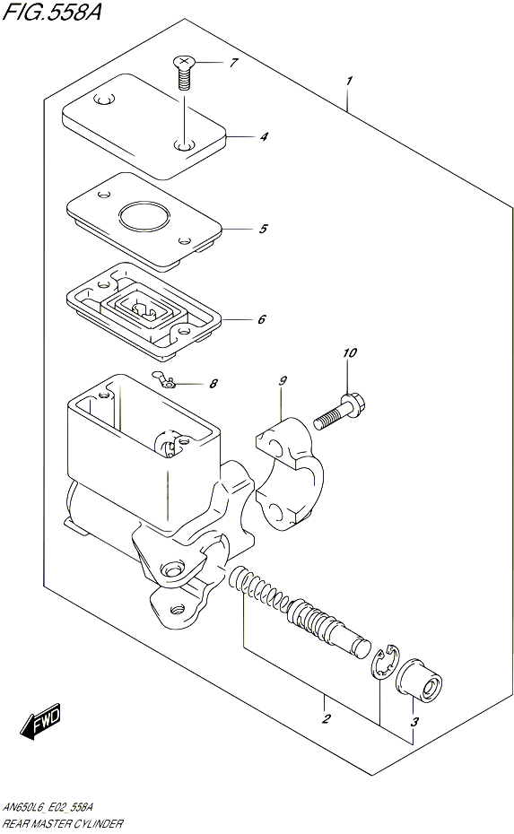 MAITRE CYLINDRE ARRIERE POUR SUZUKI BURGMAN 650 2016 POUR BURGMAN 650 AN650 L6 