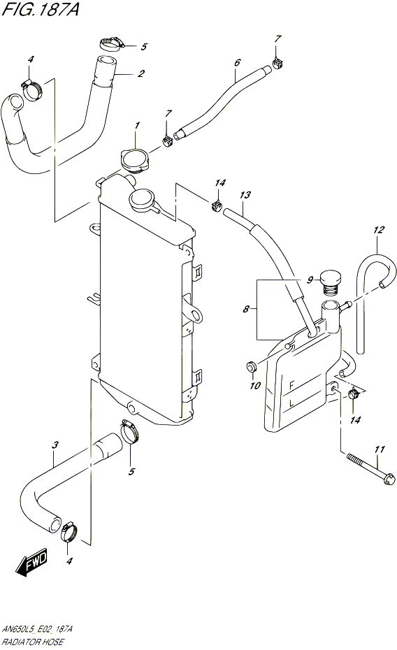 DURITE DE RADIATEUR AN650L5 E19 POUR SUZUKI BURGMAN 650 2015 POUR BURGMAN 650 AN650Z L5 