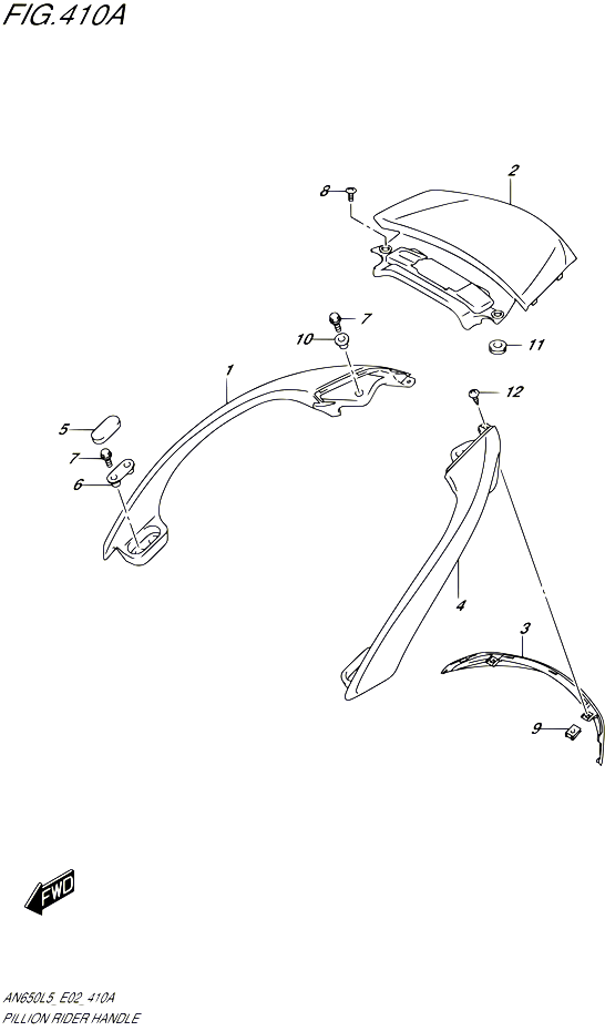 SUPPORT DOSSERET AN650L5 E19 POUR SUZUKI BURGMAN 650 2015 POUR BURGMAN 650 AN650Z L5 