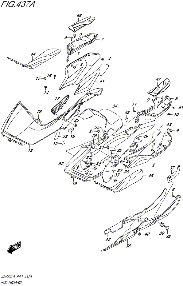 REPOSE PIEDS POUR SUZUKI BURGMAN 650 2015 POUR BURGMAN 650 AN650Z L5 