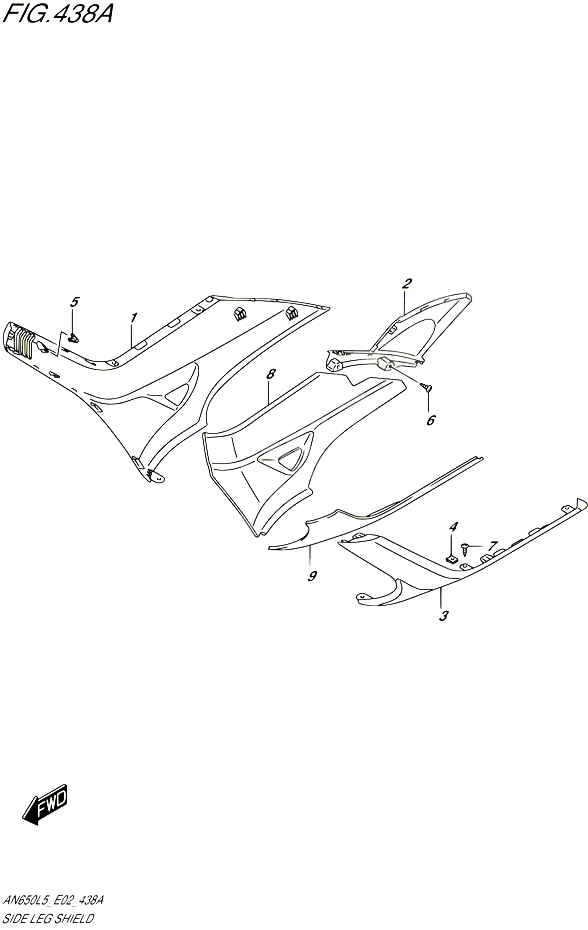 CARENAGES INFERIEUR POUR SUZUKI BURGMAN 650 2015 POUR BURGMAN 650 AN650Z L5 