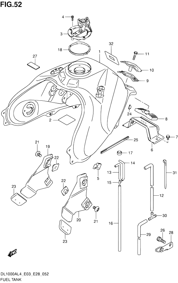 RESERVOIR DESSENCE POUR SUZUKI V STROMDL1000A L4 2014