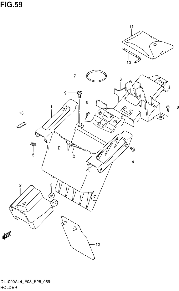 SUPPORT POUR SUZUKI V STROMDL1000A L4  2014