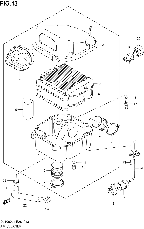 FILTRE A AIR POUR SUZUKI V STROMDL1000 L1 2011