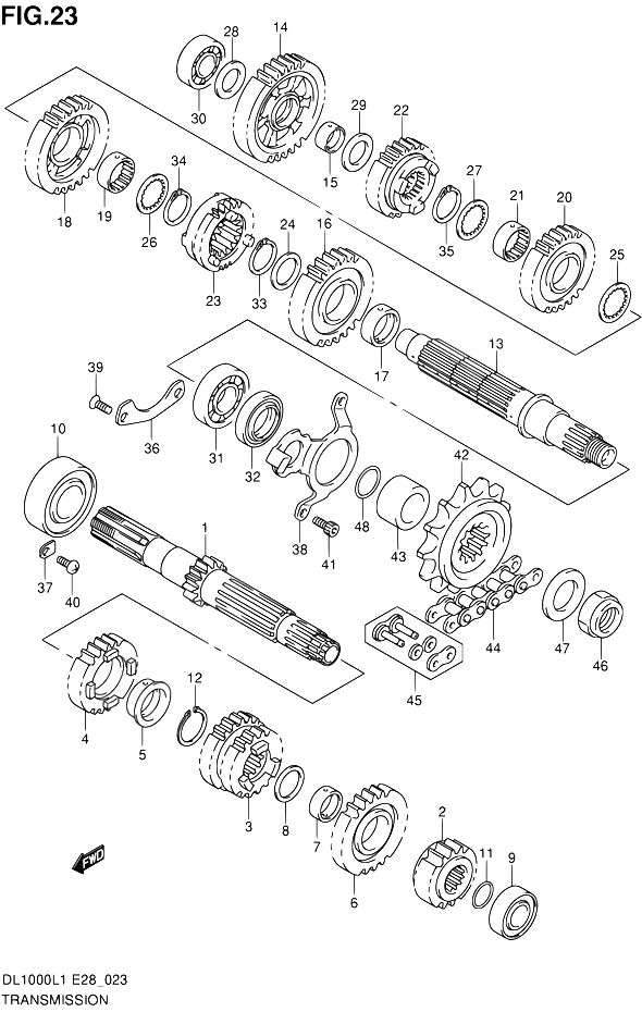 TRANSMISSION POUR SUZUKI V STROMDL1000 L1 2011