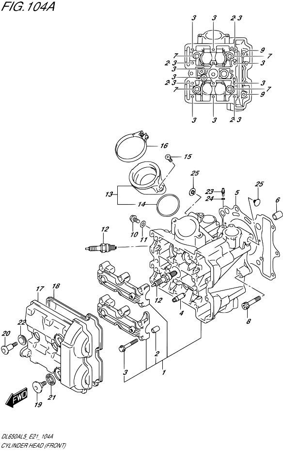 CULASSE POUR SUZUKI V STROMDL650AUE L5 2015