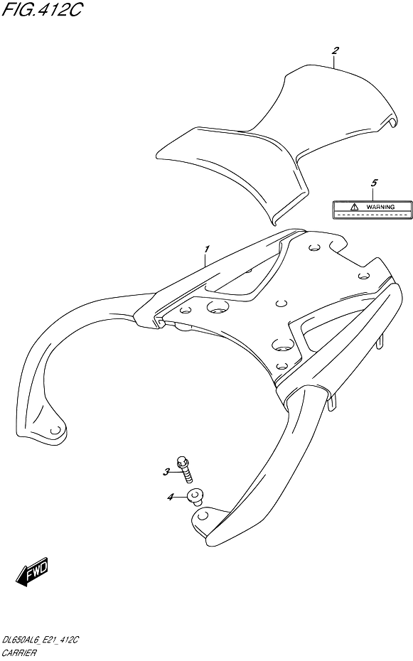 PORTE PAQUET POUR V STROM 650 ABS 35KWDL650AUE L6 2016