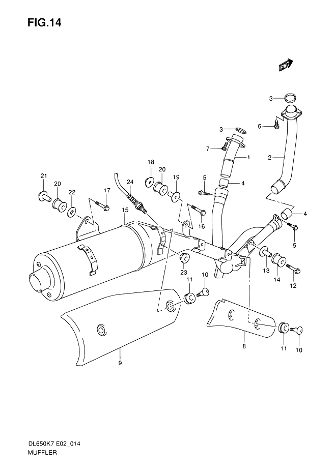 SILENCIEUX POUR SUZUKI V STROMDL650 L0 2010