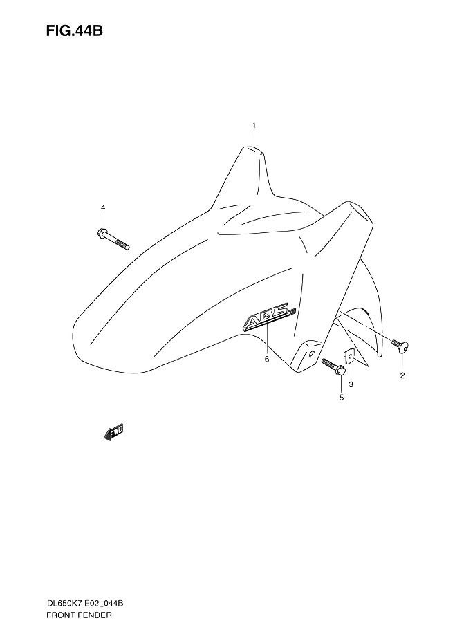 GARDE BOUE AVANT POUR SUZUKI V STROMDL650 L0 2010