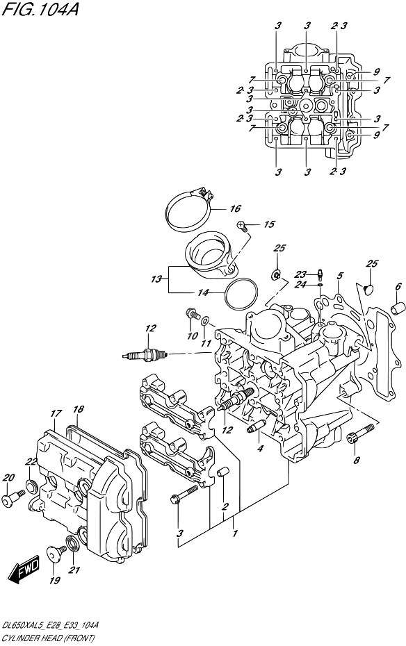 CULASSE POUR SUZUKI V STROMDL650XA L5 2015