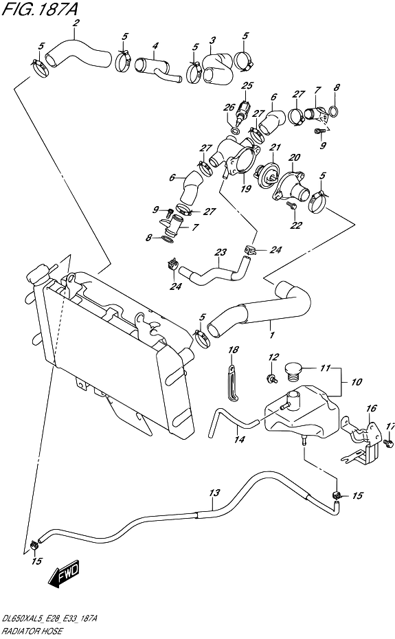 DURITE DE RADIATEUR POUR SUZUKI V STROMDL650XA L5 2015