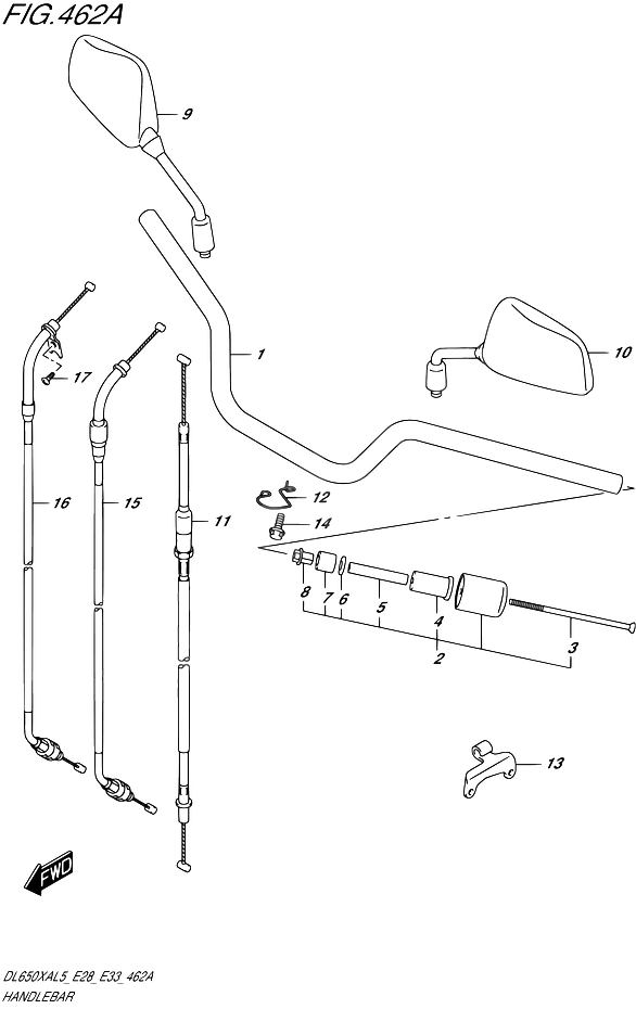 GUIDON POUR SUZUKI V STROMDL650XA L5 2015