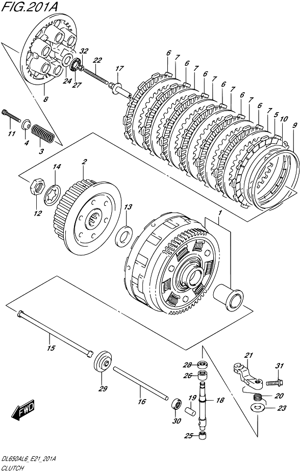 EMBRAYAGE POUR V STROM 650 XT ABSDL650XA L6 2016