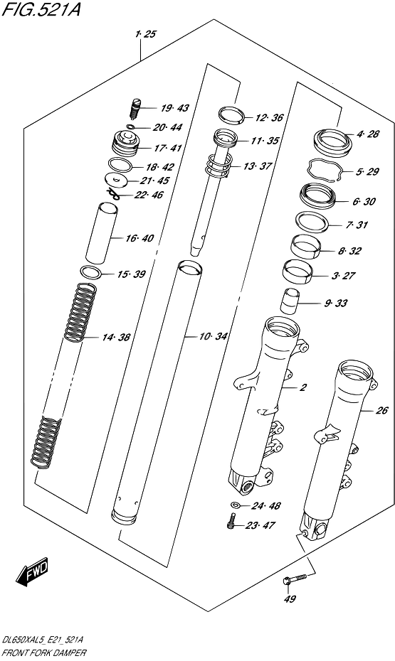 FOURCHE POUR SUZUKI V STROMDL650XAUE L5 2015