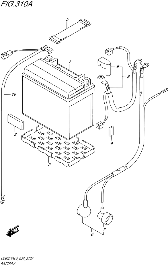 BATTERIE POUR SUZUKI V STROMDL650XAUE L5  2015