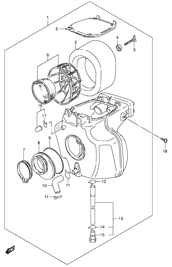 FILTRE A AIR POUR SUZUKI DRDR200SE K3 2003