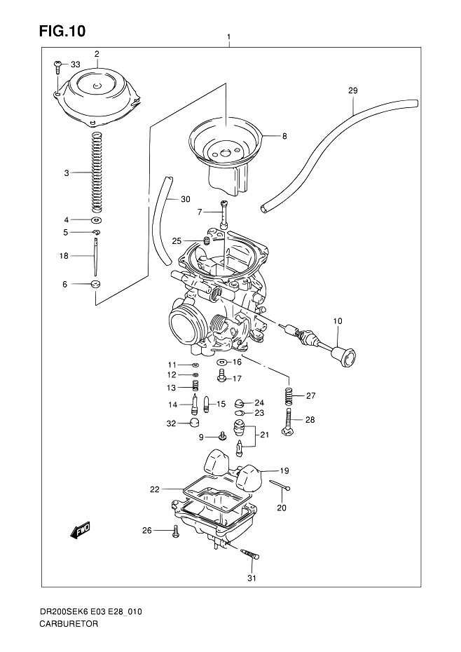 CARBURATEUR POUR SUZUKI DRDR200SE L0  2010