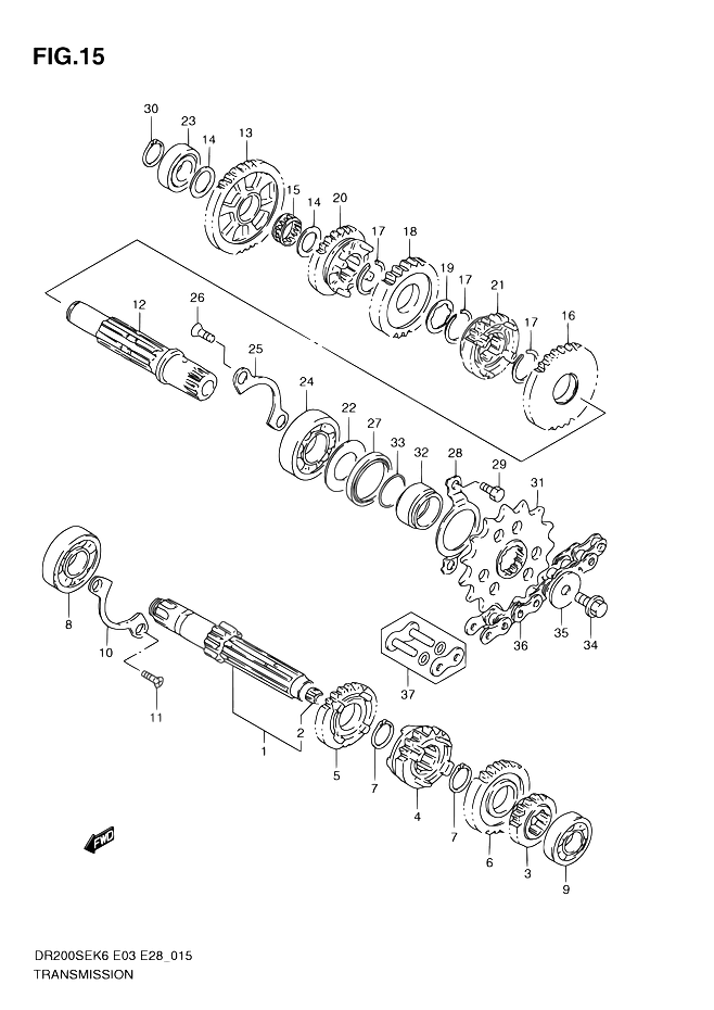 TRANSMISSION POUR SUZUKI DRDR200SE L0 2010
