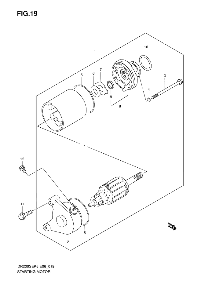 DEMARREUR POUR SUZUKI DRDR200SE L0  2010