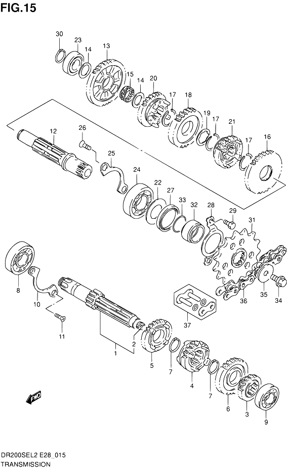 TRANSMISSION POUR SUZUKI DRDR200SE L2  2012