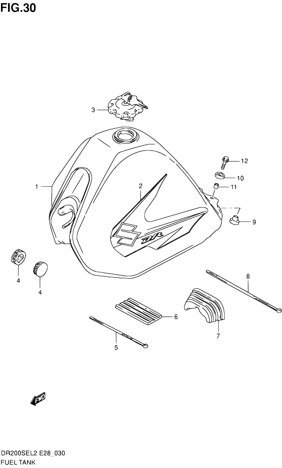 RESERVOIR DESSENCE POUR SUZUKI DRDR200SE L2 2012