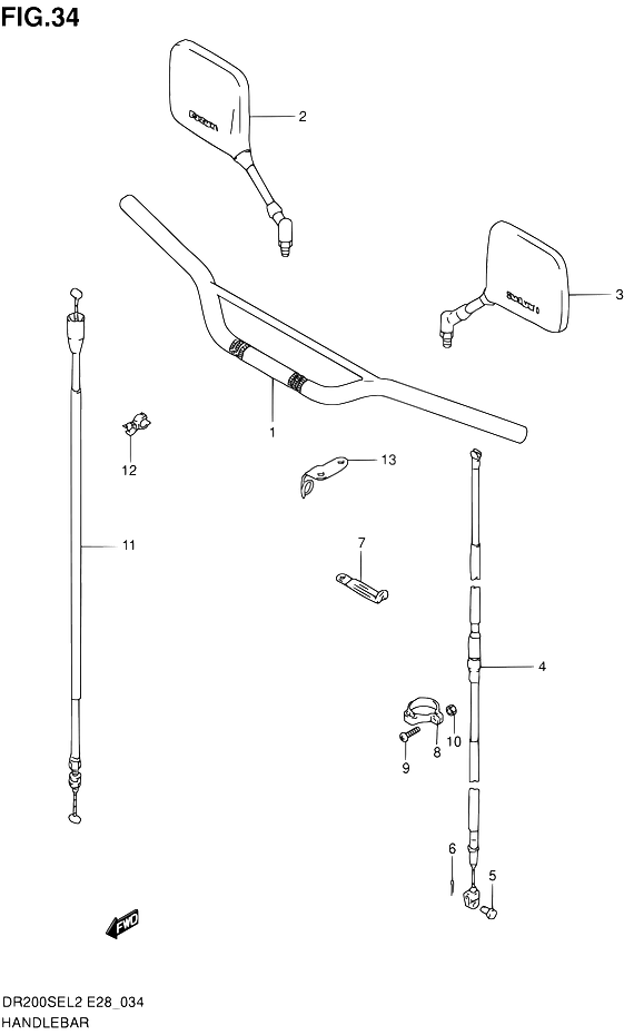 GUIDON POUR SUZUKI DRDR200SE L2  2012