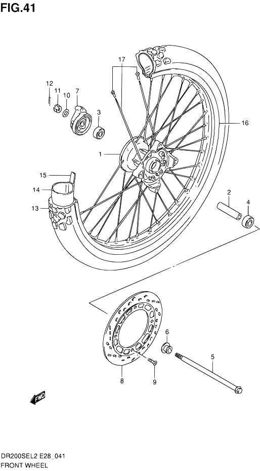 ROUE AVANT POUR SUZUKI DRDR200SE L2  2012