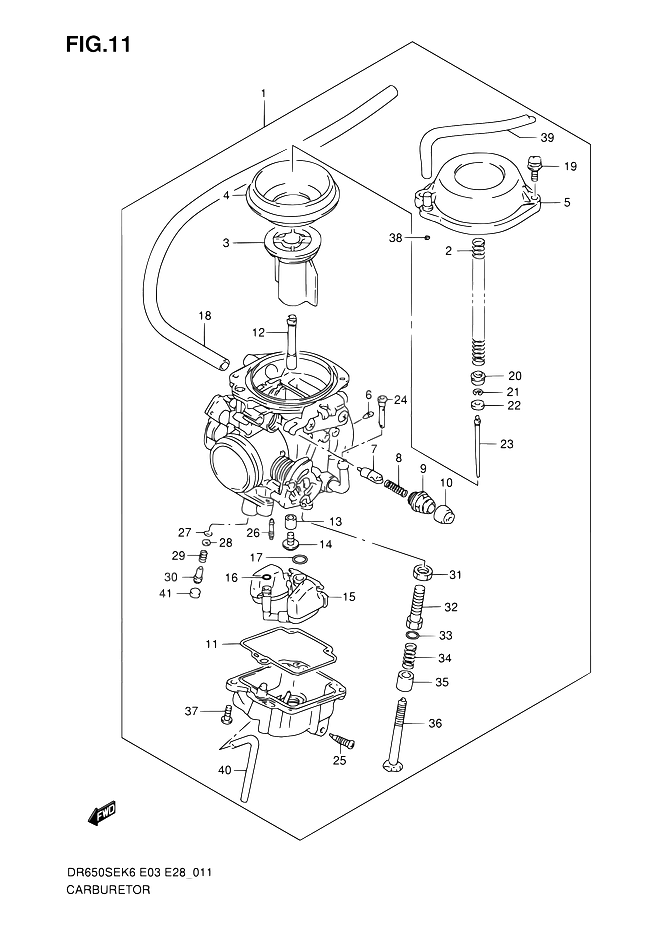 CARBURATEUR POUR DR 650 SEDR650SE L0 2010