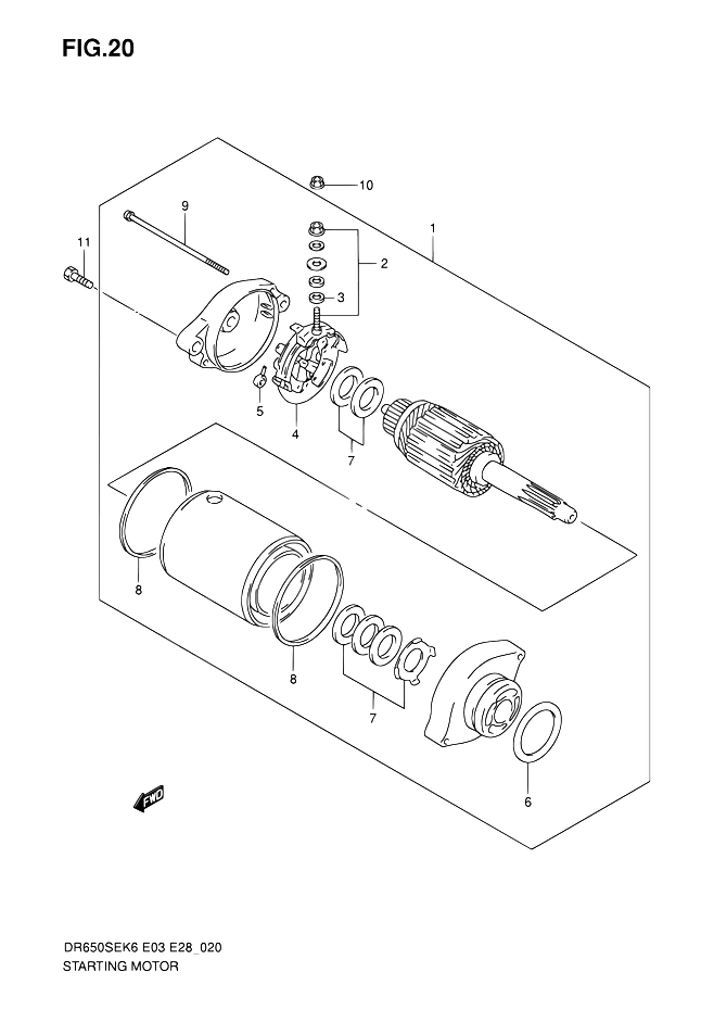 DEMARREUR POUR DR 650 SEDR650SE L0 2010