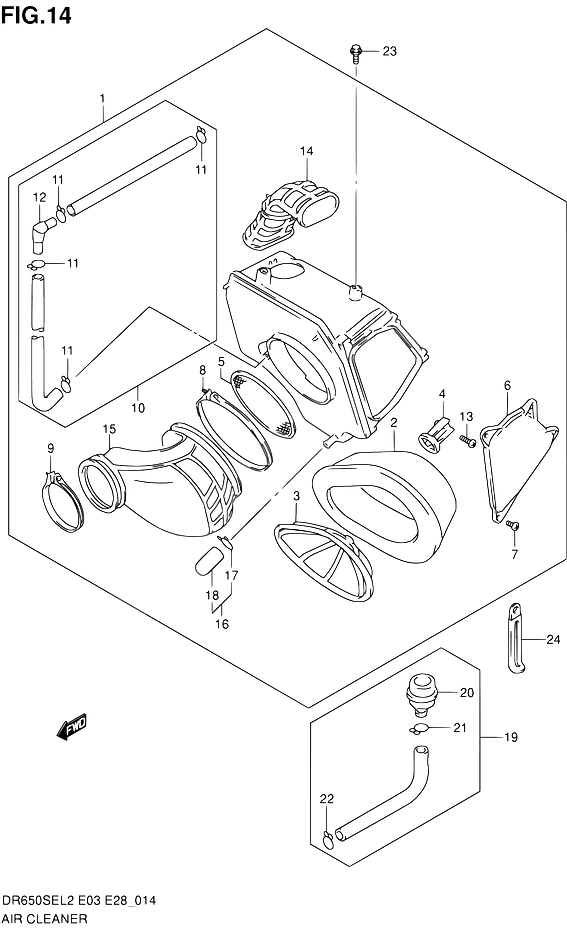 FILTRE A AIR POUR DR 650 SEDR650SE L2 2012