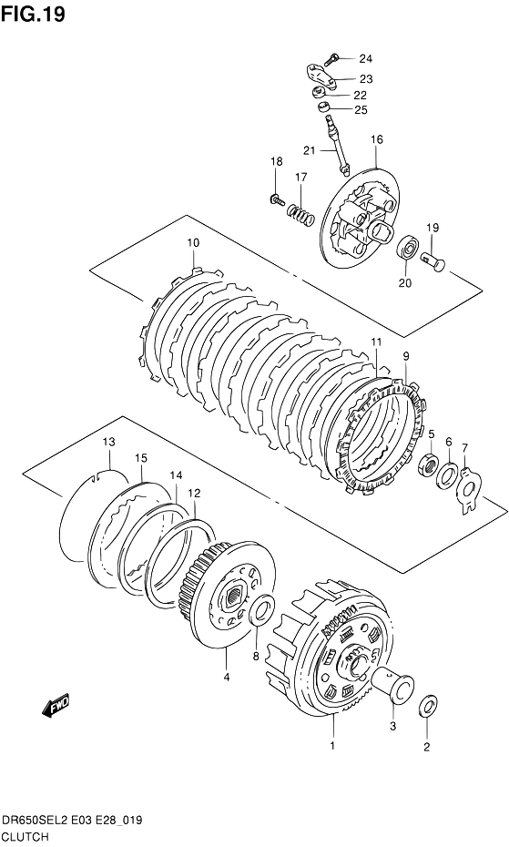 EMBRAYAGE POUR DR 650 SEDR650SE L2  2012