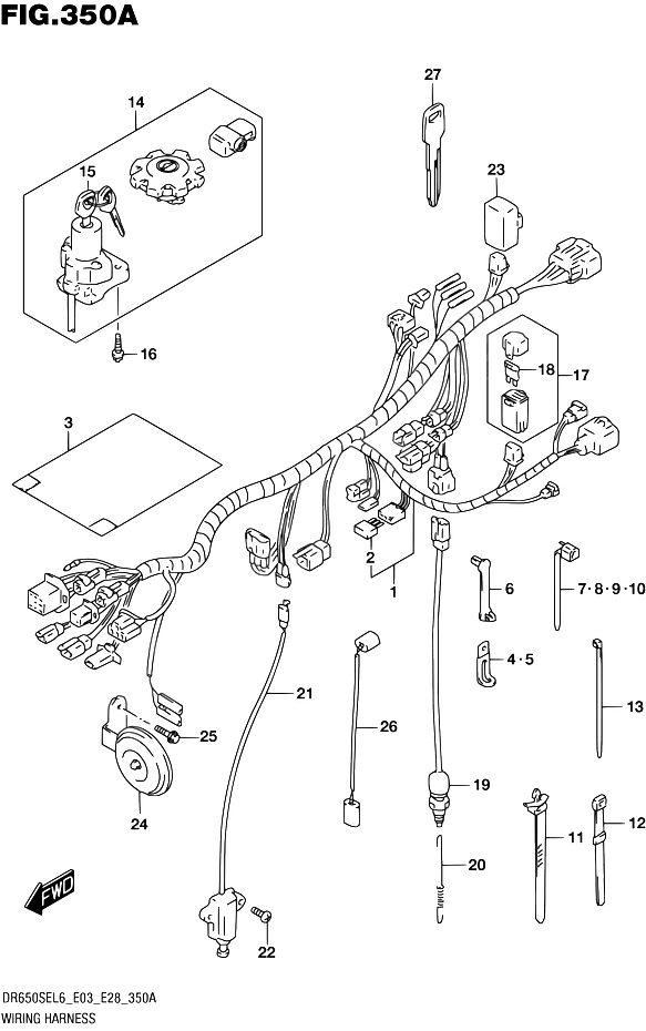 FAISCEAU ELECTRIQUE POUR DR 650 SEDR650SE L6 2016