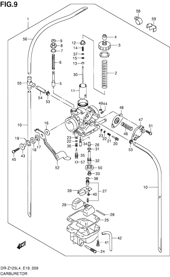 CARBURATEUR POUR SUZUKI DR ZDR Z125L L4  1994