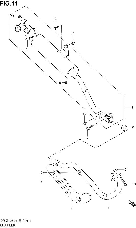 SILENCIEUX POUR SUZUKI DR ZDR Z125L L4  1994