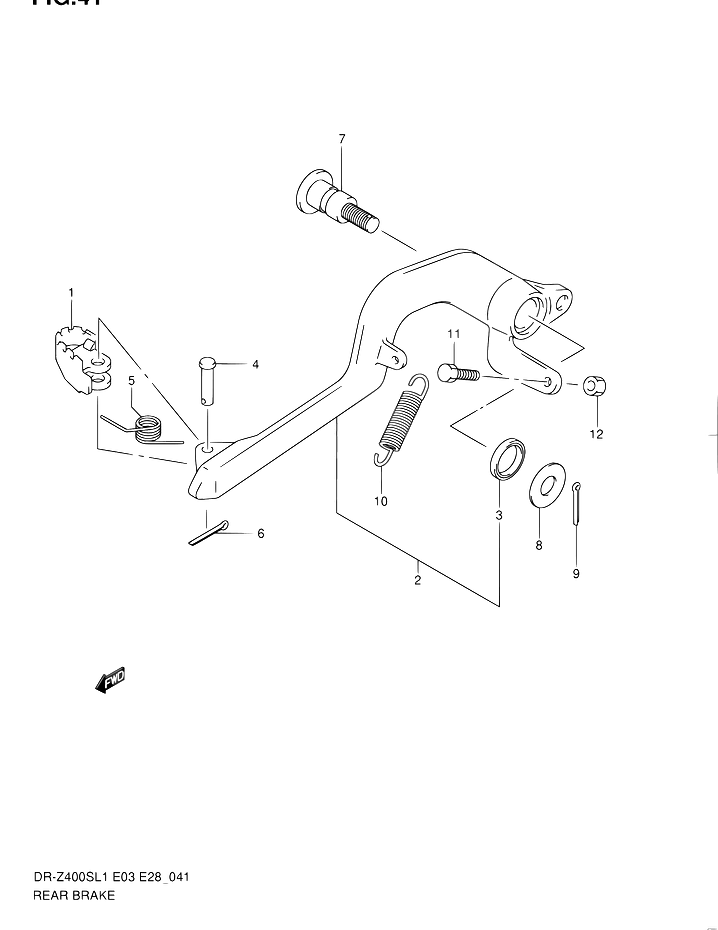 FREIN ARRIERE POUR SUZUKI DR ZDR Z400S L1 2011