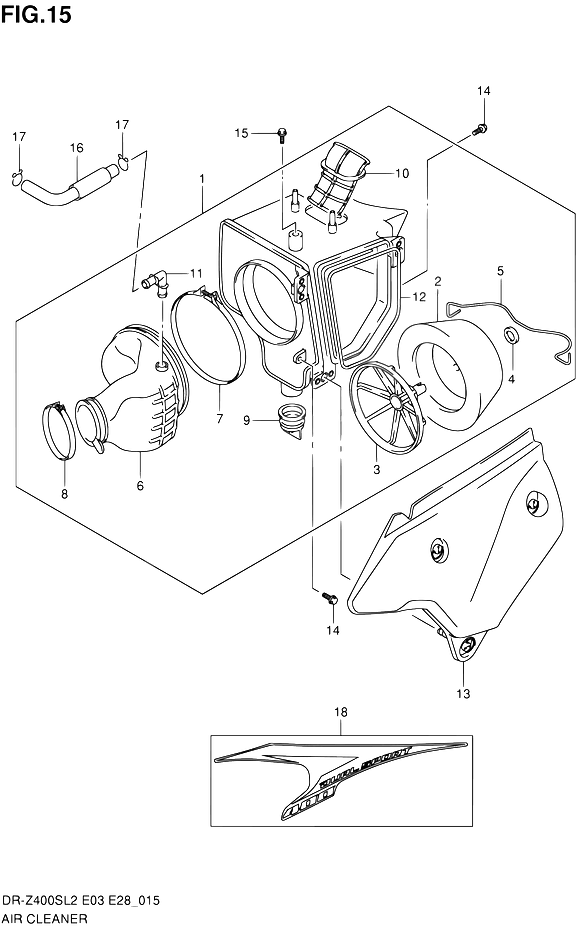 FILTRE A AIR POUR SUZUKI DR ZDR Z400S L2 2012