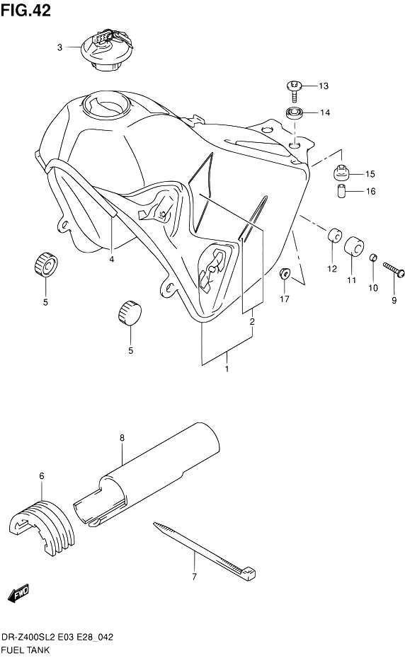 RESERVOIR DESSENCE POUR SUZUKI DR ZDR Z400S L2 2012