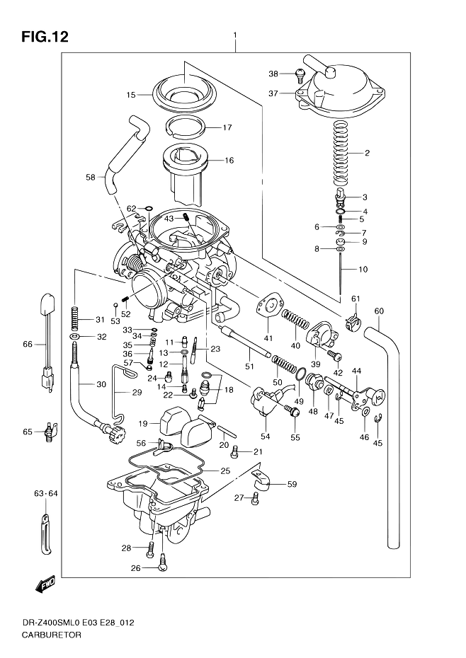 CARBURATEUR POUR SUZUKI DR ZDR Z400SM L0 2010