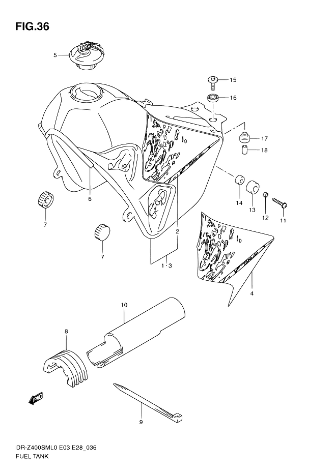 RESERVOIR DESSENCE POUR SUZUKI DR ZDR Z400SM L0 2010