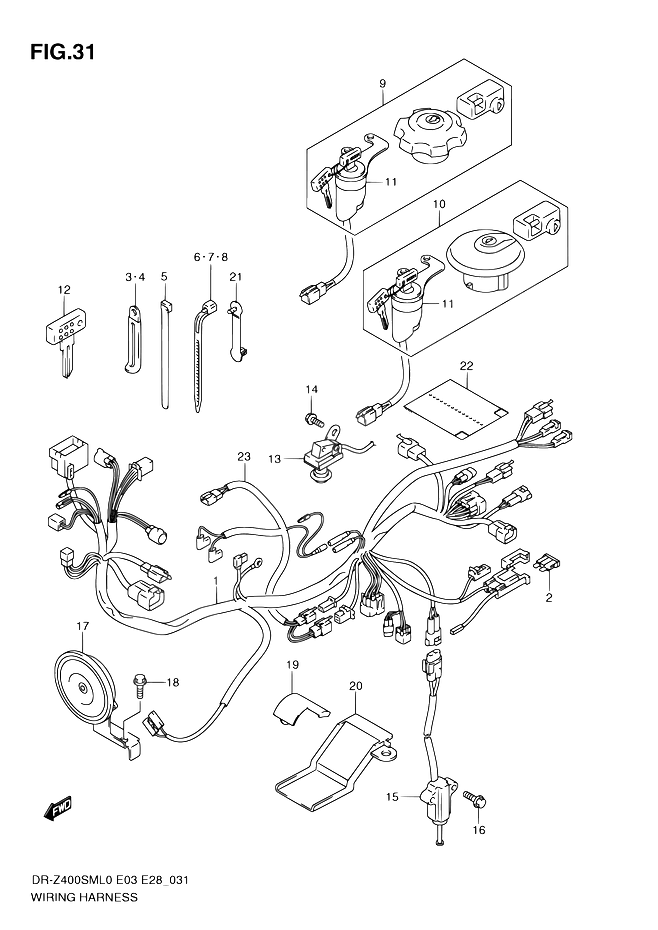 FAISCEAU ELECTRIQUE POUR SUZUKI DR ZDR Z400SM L0 2010