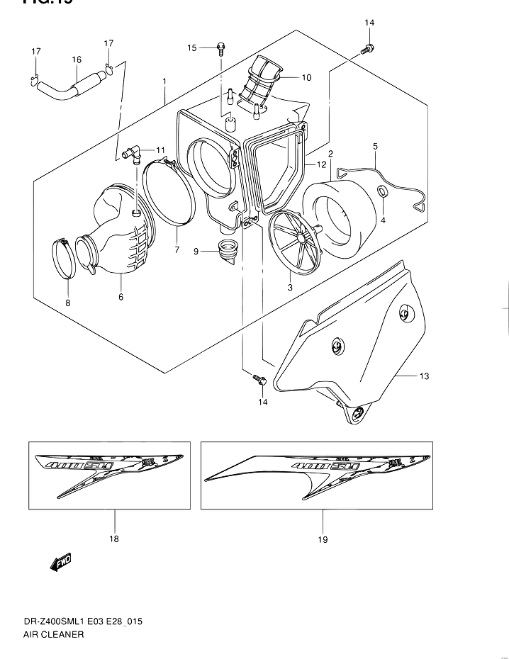 FILTRE A AIR POUR SUZUKI DR ZDR Z400SM L1 2011