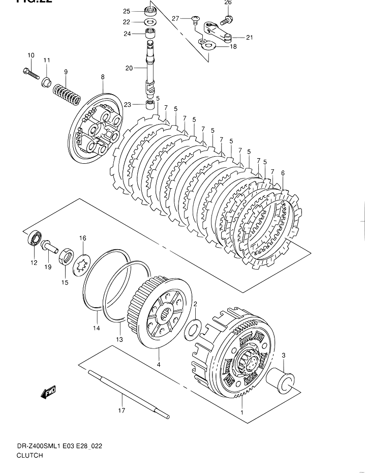 EMBRAYAGE POUR SUZUKI DR ZDR Z400SM L1 2011