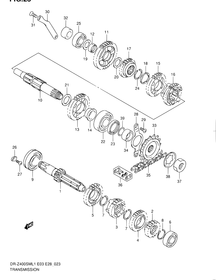 TRANSMISSION POUR SUZUKI DR ZDR Z400SM L1 2011
