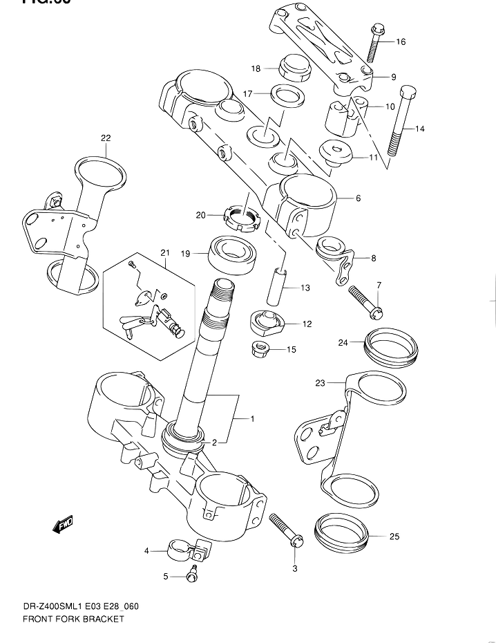 TE DE FOURCHE POUR SUZUKI DR ZDR Z400SM L1 2011