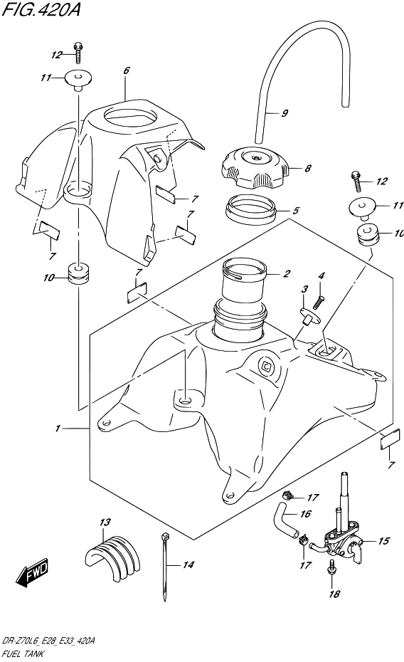 RESERVOIR DESSENCE POUR DR Z 70DR Z70 L6 2016