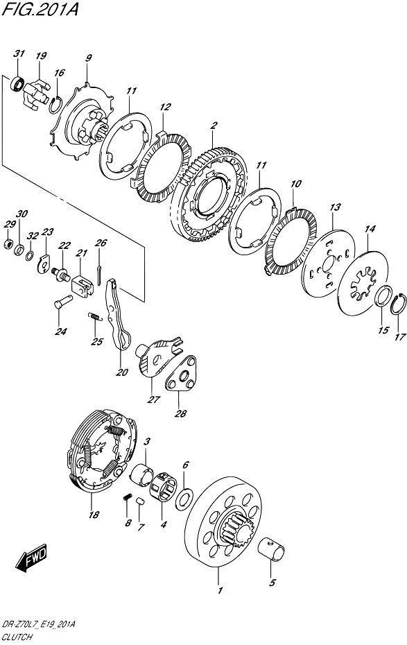 EMBRAYAGE POUR DR Z 70DR Z70 L7 2017