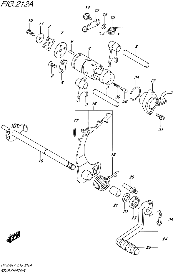 ENSEMBLE SELECTEUR DE VITESSES POUR DR Z 70DR Z70 L7 2017