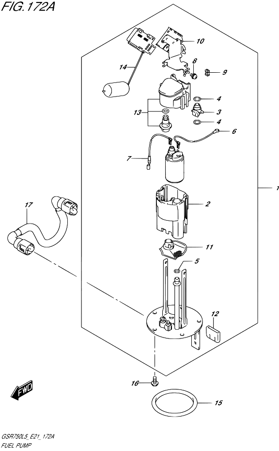 POMPE A ESSENCE POUR SUZUKI GSRGSR750A L5 2015